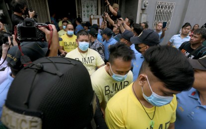 GUILTY. The six dismissed cops charged with murder over the killing of 17-year-old Jerhode “Jemboy” Baltazar arrive at the Navotas City Regional Trial Court for the promulgation of the case on Tuesday (Feb. 27, 2024). The court convicted one of the six police officers of homicide over Baltazar's death.