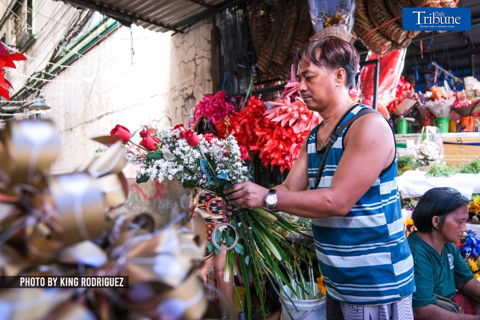 Flower vendor at Dangwa