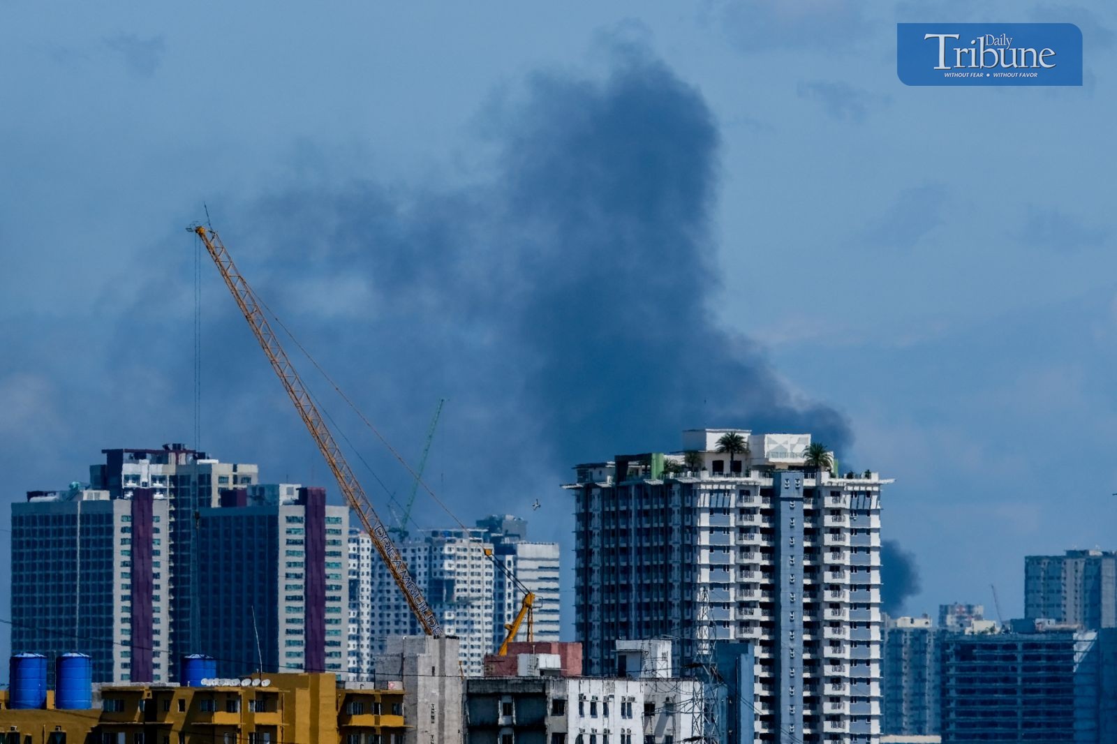 QC fire seen from afar