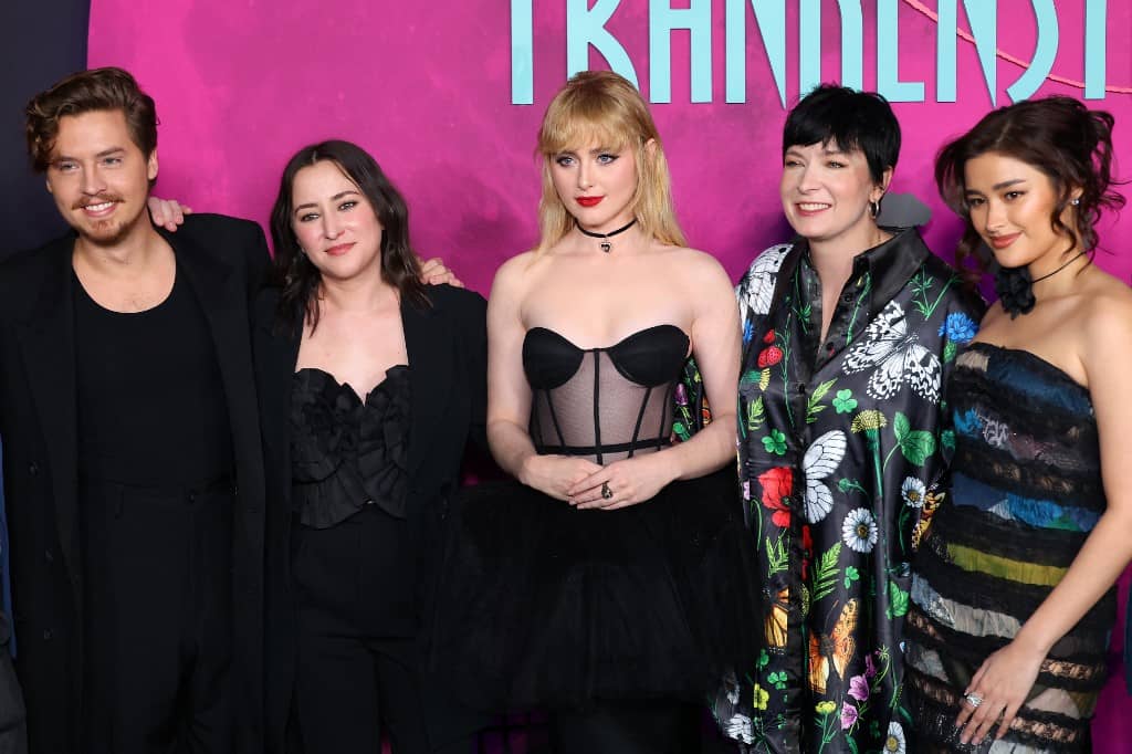 HOLLYWOOD, CALIFORNIA - FEBRUARY 05: (L-R) Cole Sprouse, Zelda Williams, Kathryn Newton, Diablo Cody and Liza Soberano attend the Los Angeles special screening of Focus Features' "Lisa Frankenstein" at Hollywood Athletic Club on February 05, 2024 in Hollywood,