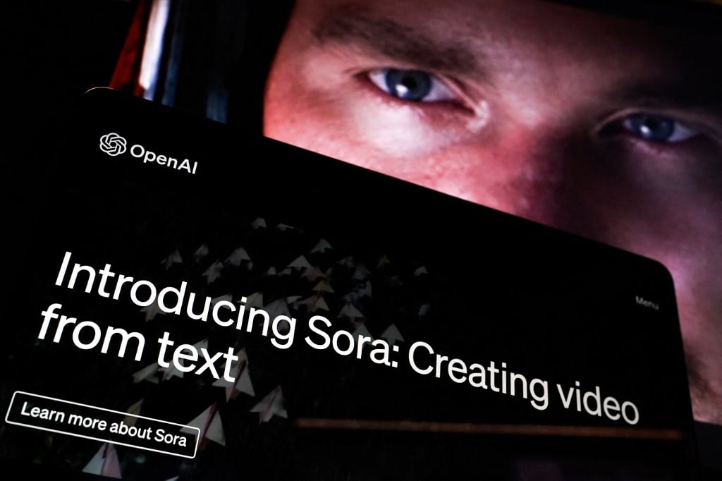 In this photo illustration, a video created by Open AI's newly released text-to-video "Sora" tool plays on a monitor in Washington, DC on February 16, 2024. OpenAI, the creator of ChatGPT and image generator DALL-E, said it was testing "Sora," which would allow users to create realistic videos with a simple prompt. The Microsoft-backed company said the new platform was currently being tested but released a few videos of what it said was already possible, with the accompanying input made to generate the video.