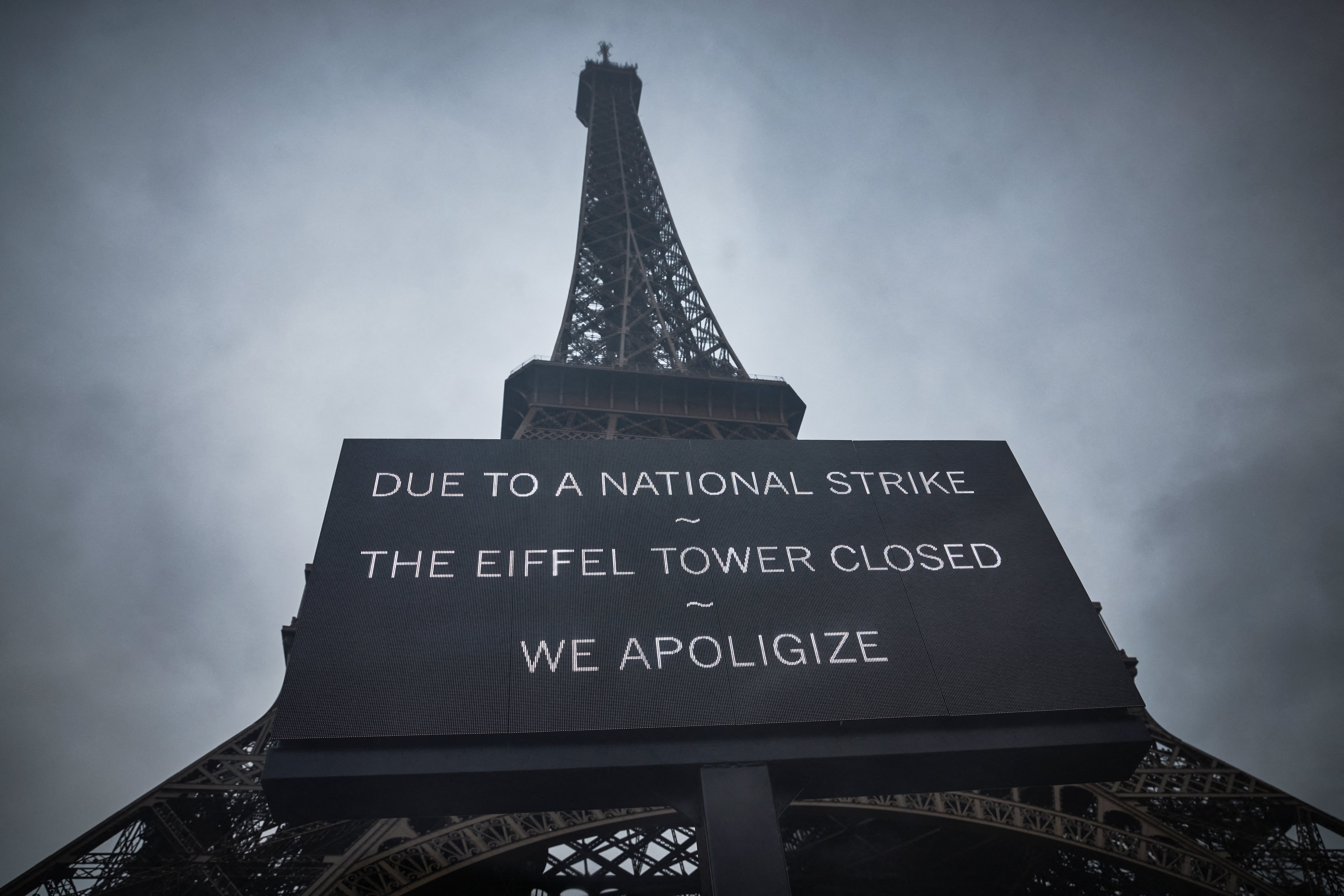 Eiffel Tower closes anew as staffers go on strike