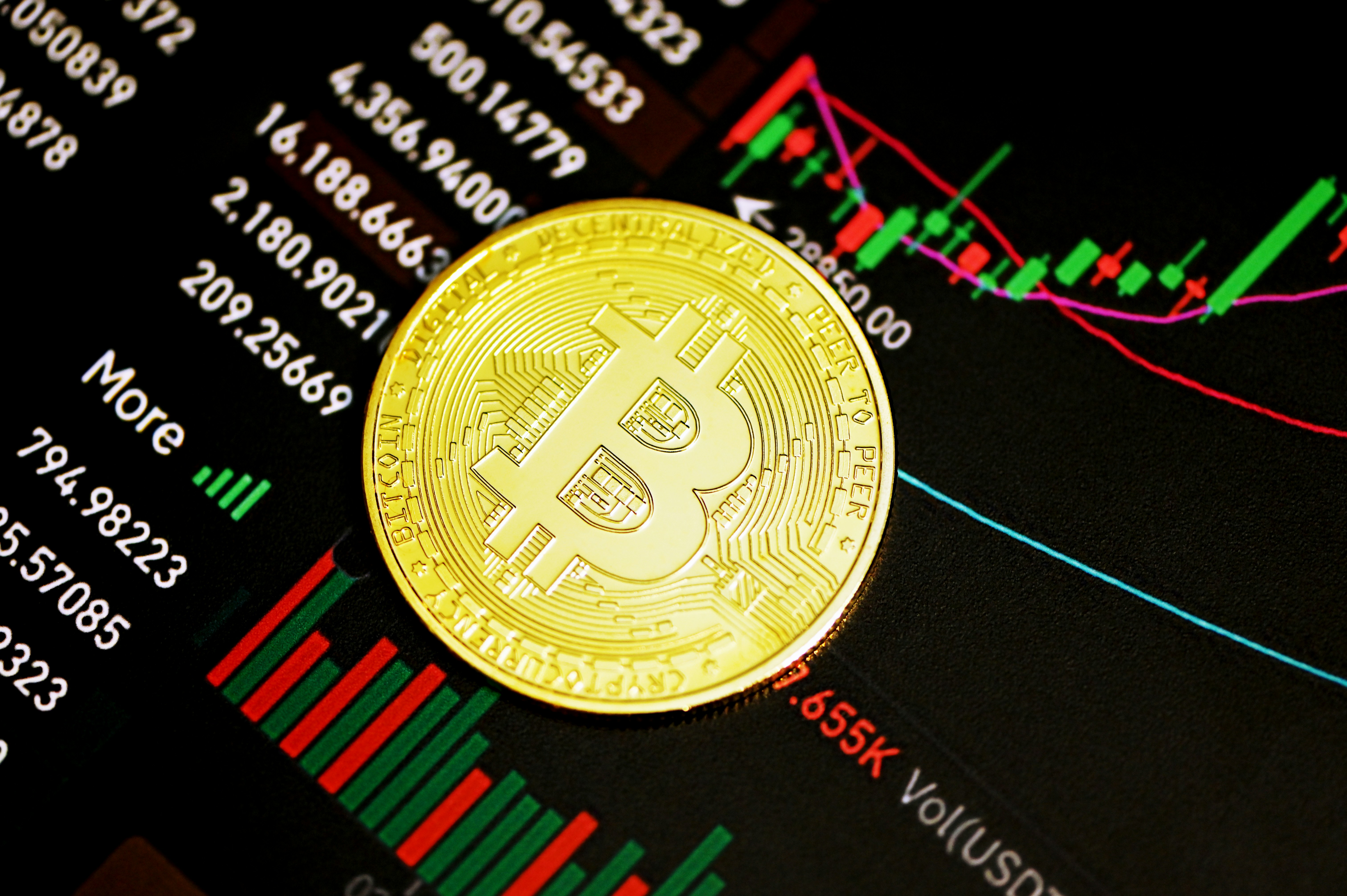 Stocks drop as bitcoin hits fresh record high
