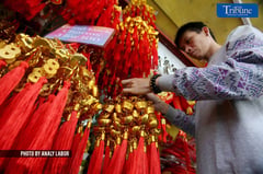Customers looking for lucky charms in Marikina