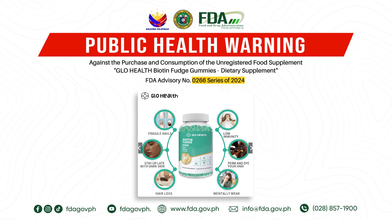 FDA warns vs purchase of unregistered dietary supplement