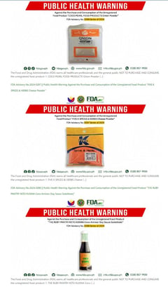 FDA warns vs 19 unregistered food products