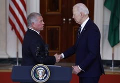 Jordan king urges 'lasting' Gaza ceasefire in talks with Biden