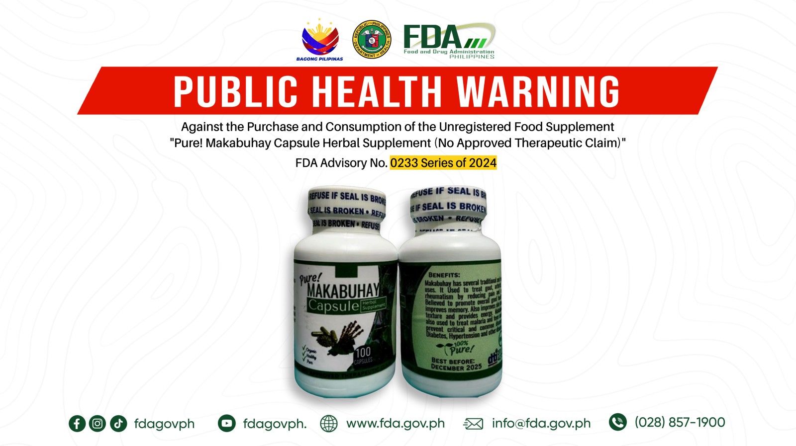 FDA warns public vs 5 unregistered supplements