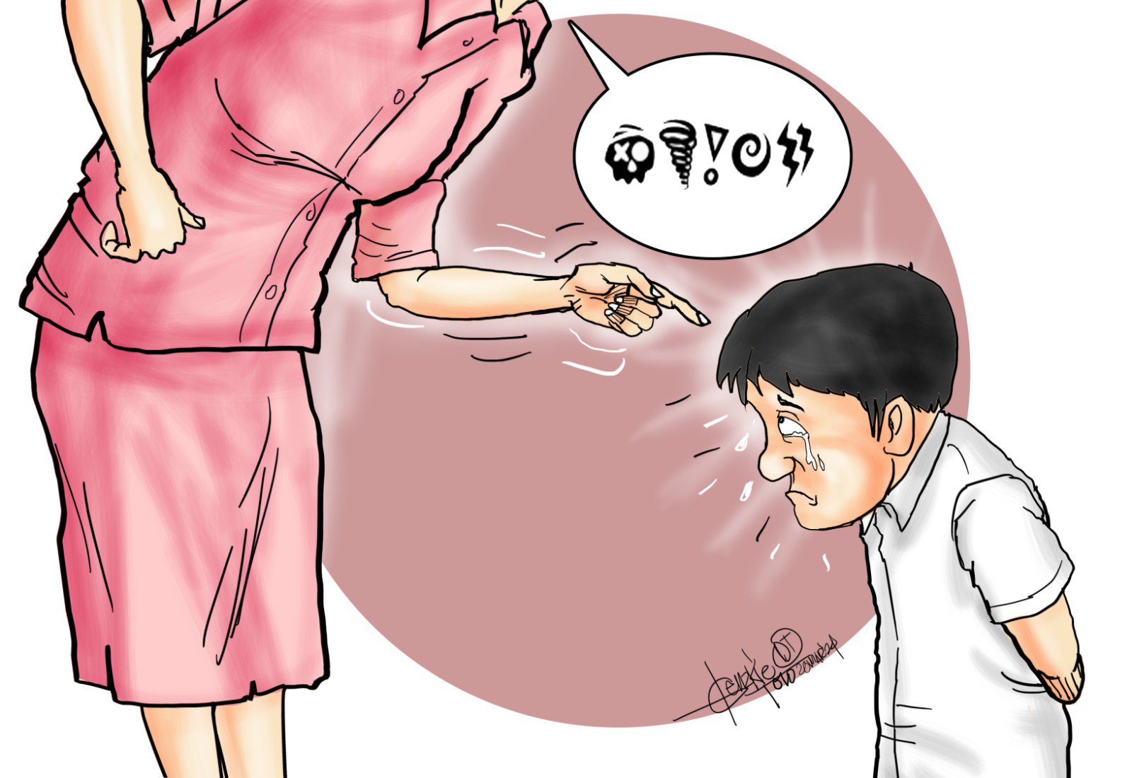 Angry teacher