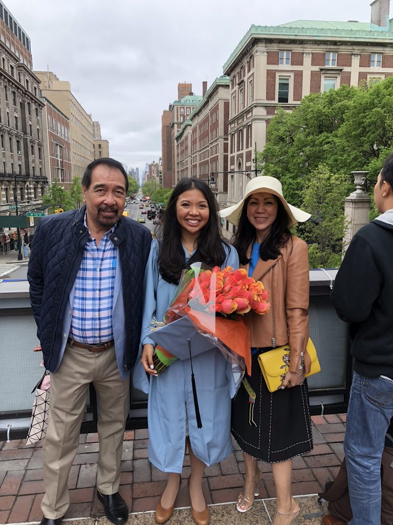 My greatest support, my rock, my love.
My parents are a source of strength and inspiration. This is one of the many storied shots taken amid a New York City skybridge after graduation in 2018, Claudine Fernandez says.