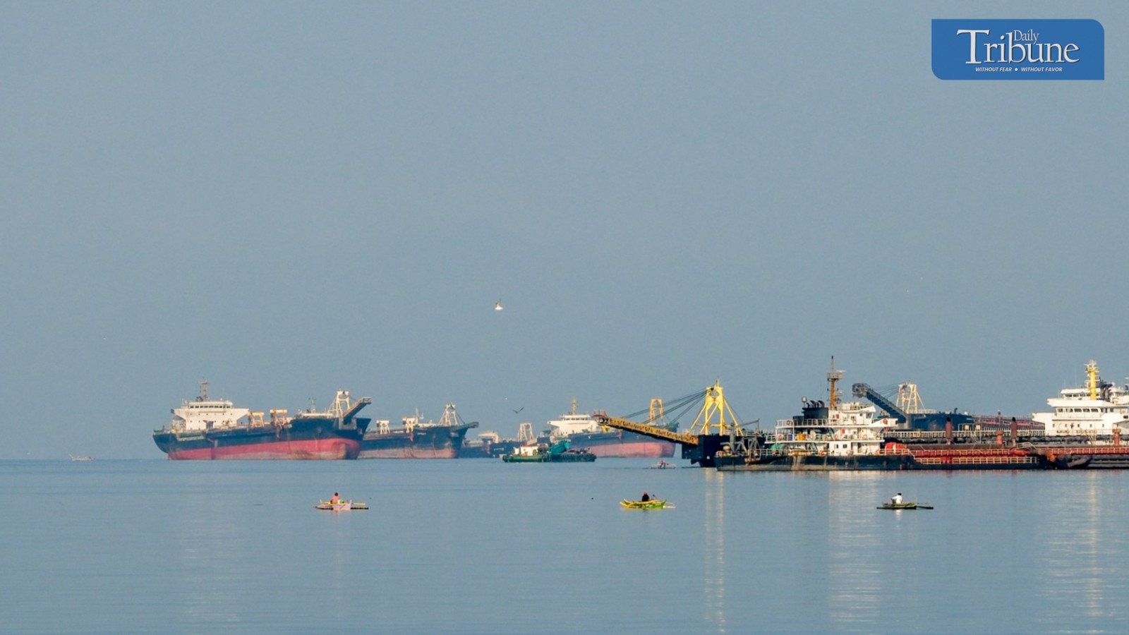 Small boats at Manila Bay reclamation area