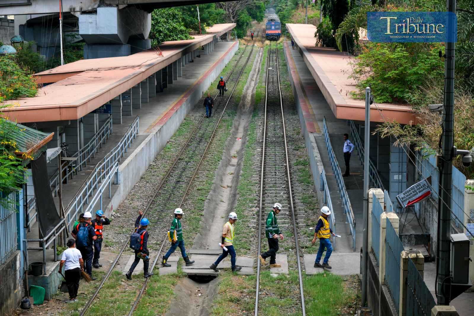 Surveyors conduct ocular inspection ahead of railway construction