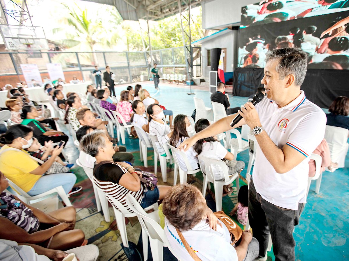 Frederick Imson of the Philippine Charity Sweepstakes Office explains how the PCSO is helping communities like Barangay Cupang with every bets placed in lotto.