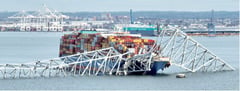 Fallen bridge disrupts maritime 
traffic in Baltimore port