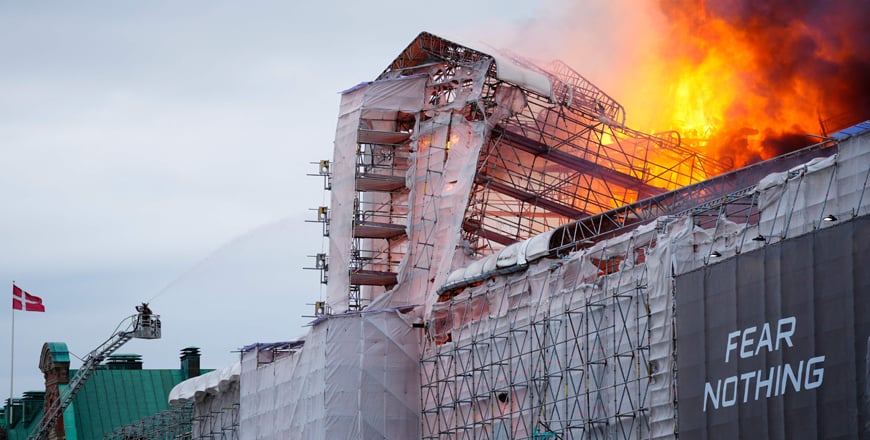 Massive fire engulfs Copenhagen’s historic stock exchange