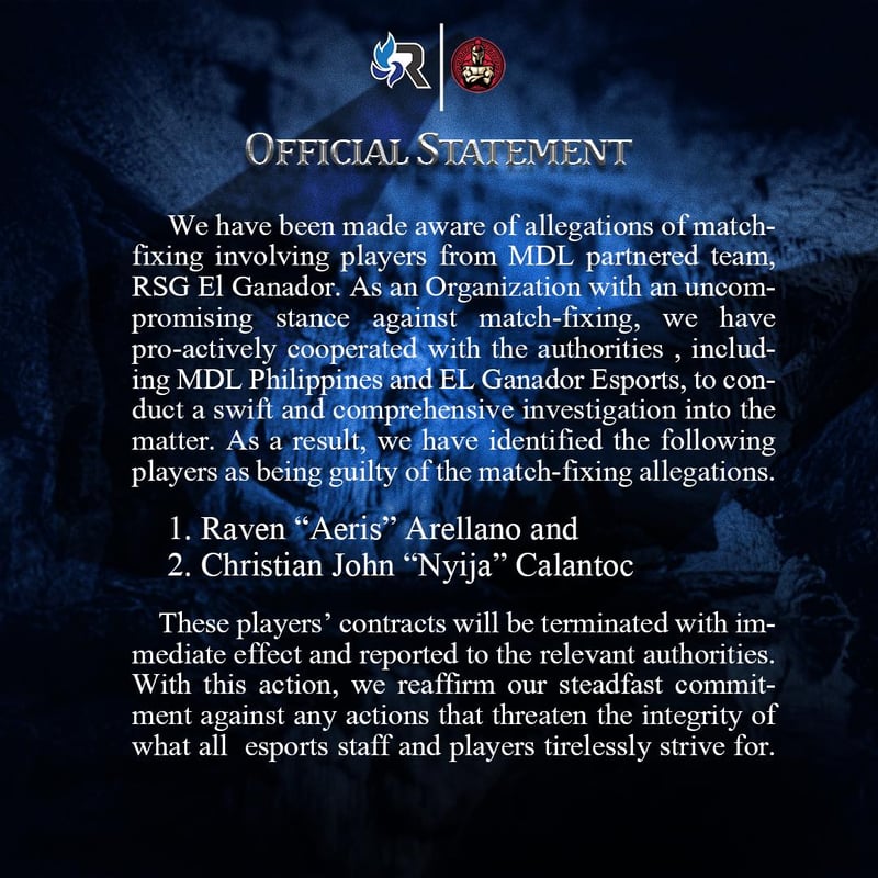 RSG PH fires two players from MDL squad in match-fixing scandal