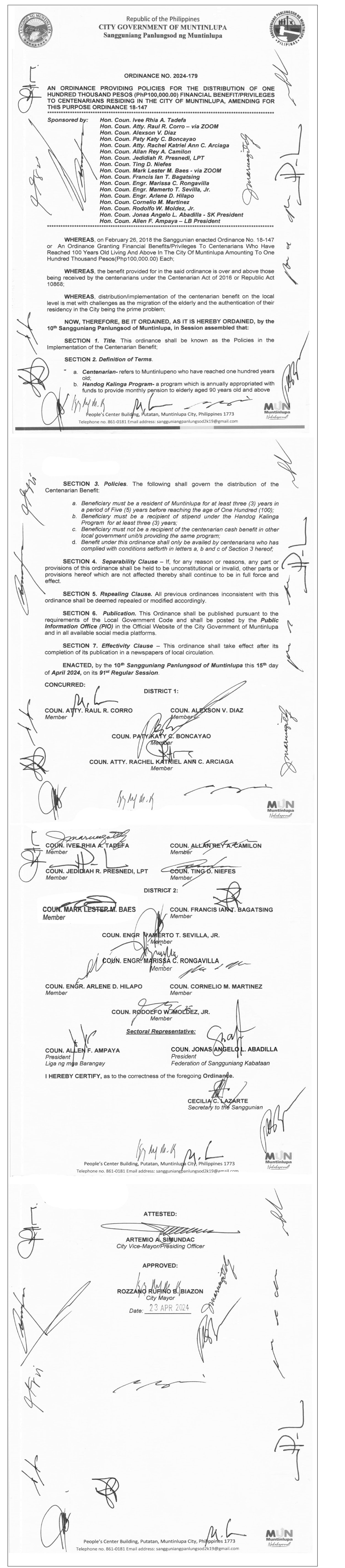 Muntinlupa Ordinance no. 2024-179