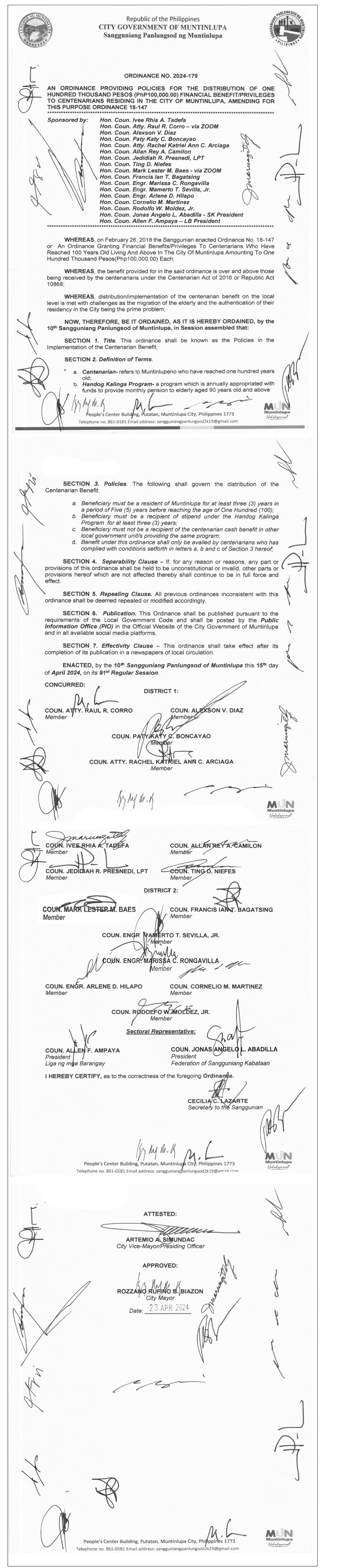 Muntinlupa Ordinance no. 2024-179