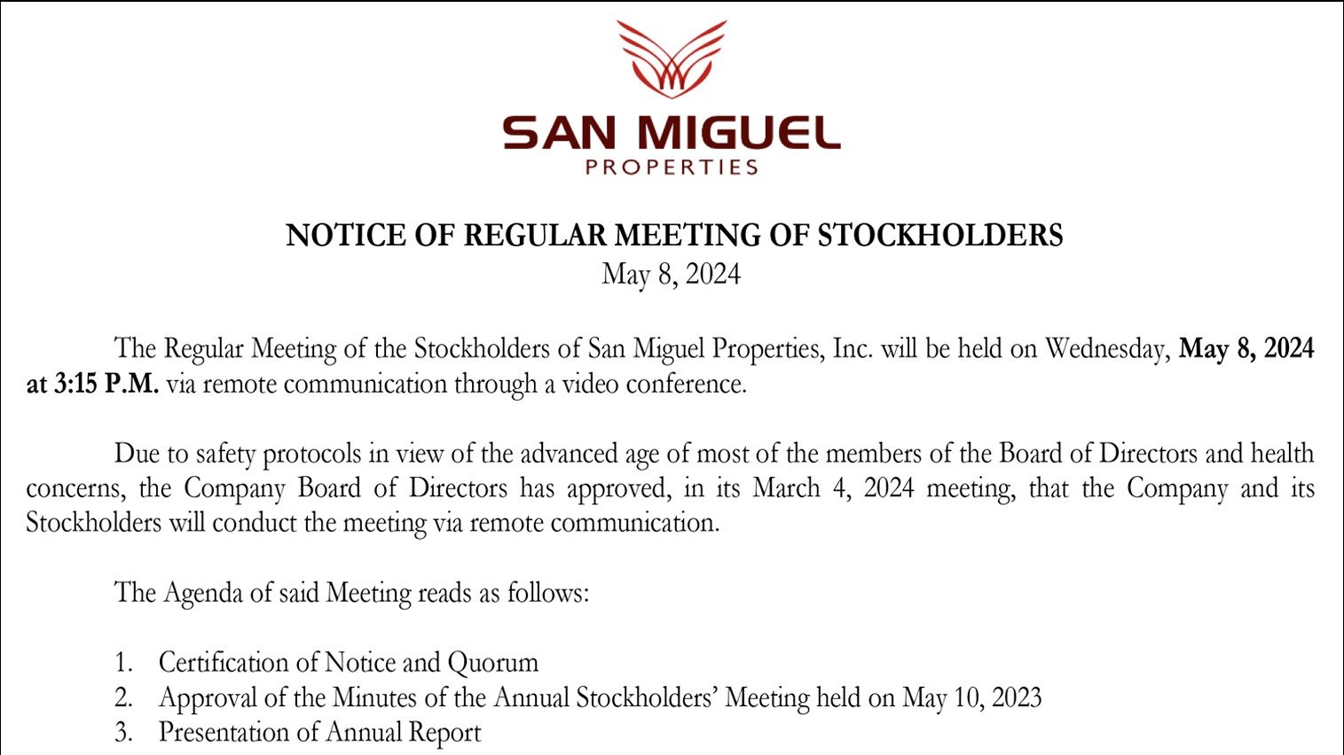 San Miguel Properties Inc.