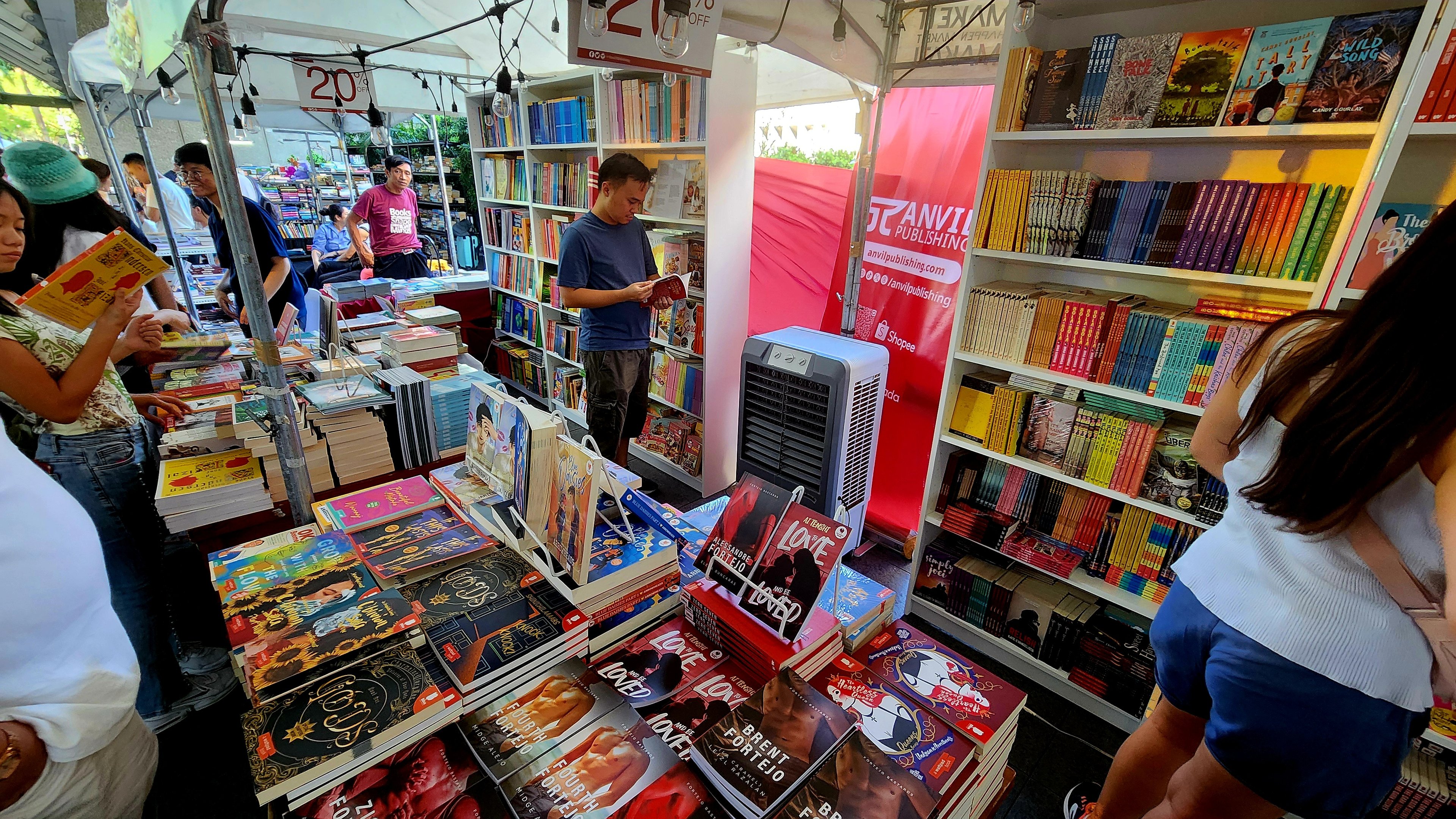 Books galore at the book fair.