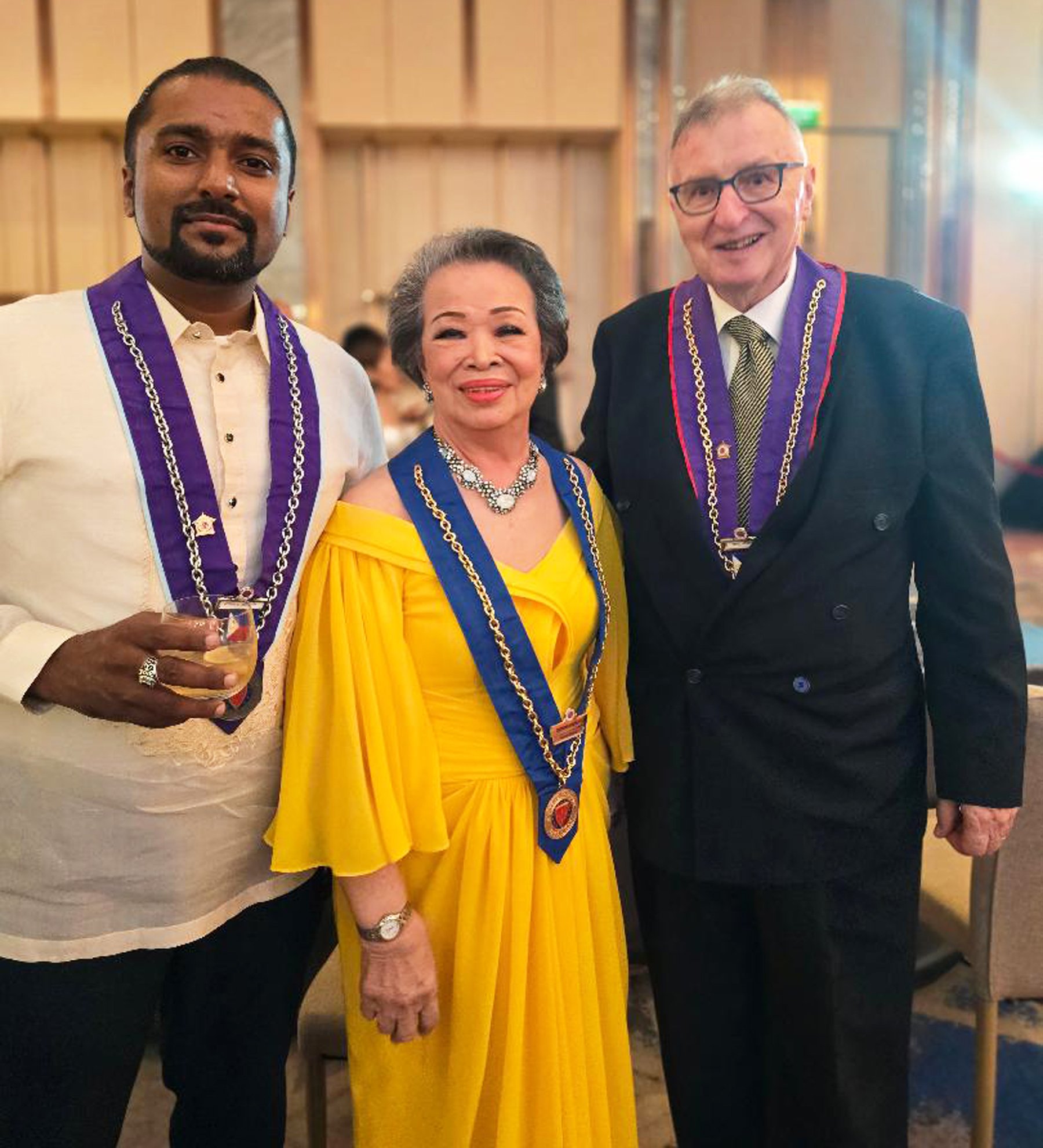 Doctor Vivina Yrastorza with Jithin Bhadran and Fritz Strolz.