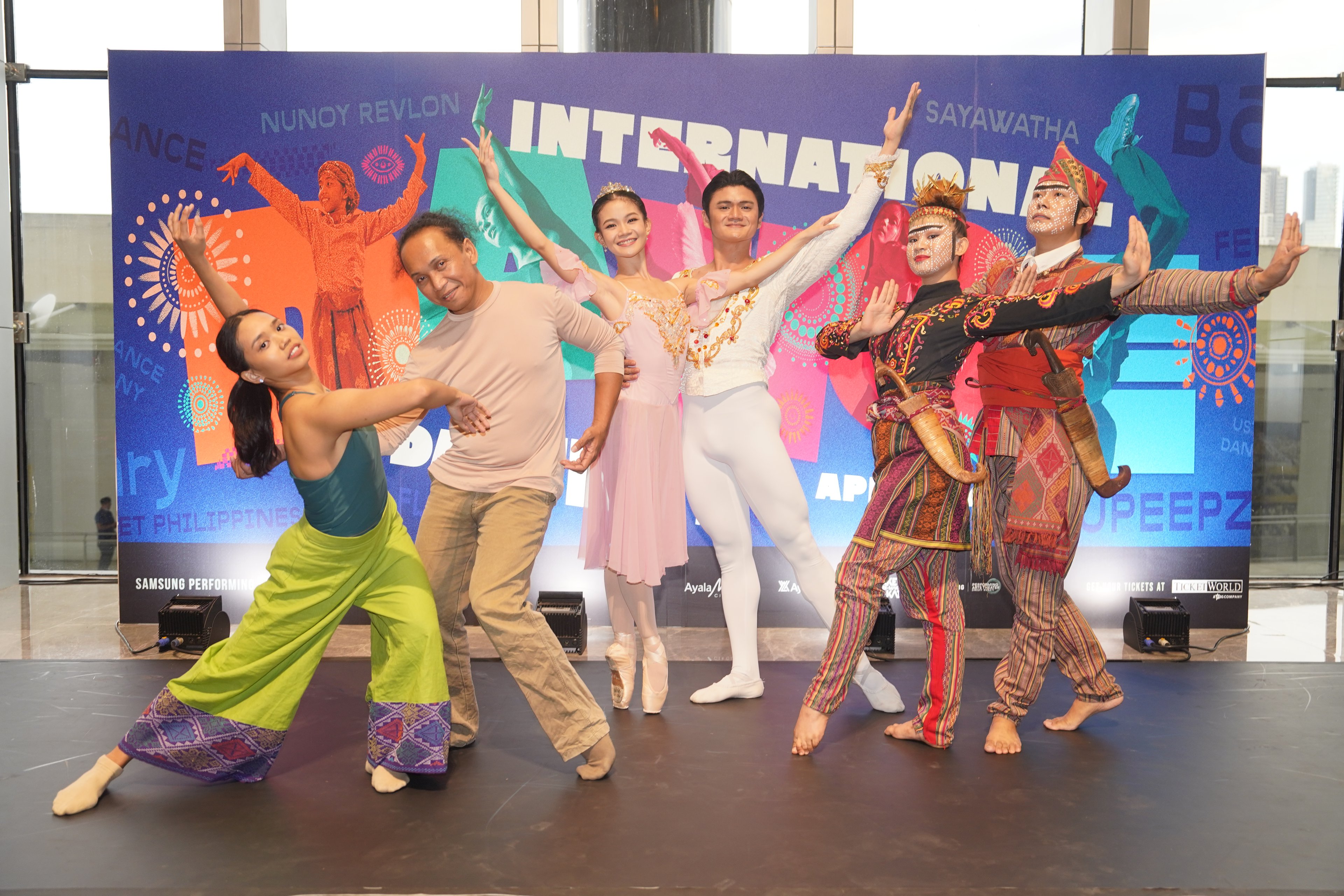 (From left) Performers from Galaw Co. Dance Theatre, Airdance, Ballet Manila and Ramon Obusan Folkloric Group