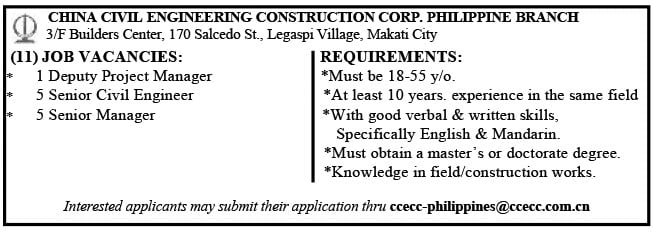 China Civil Engineering Construction Corp. Philippine Branch