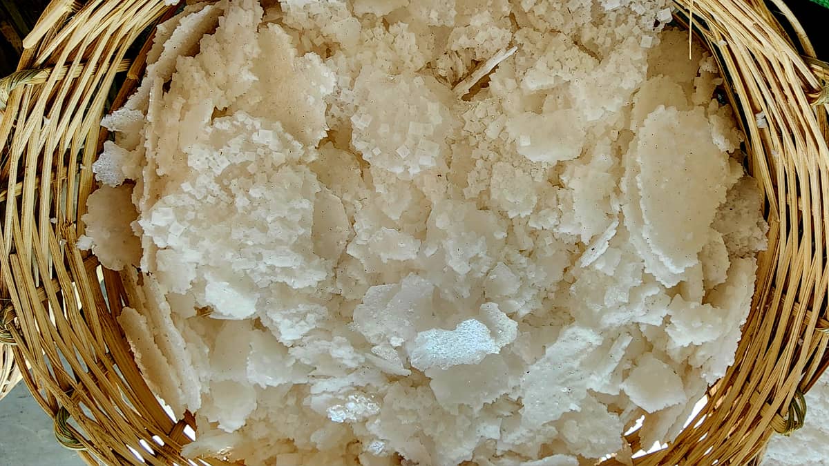 Salt flakes produced by the Pangasinan Salt Center in Zaragoza, Bolinao.