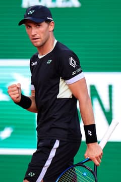 CASPER Ruud celebrates after pulling off a shock 6-4, 1-6, 6-4 win over Novak Djokovic in the semifinals of the Monte Carlo Masters.