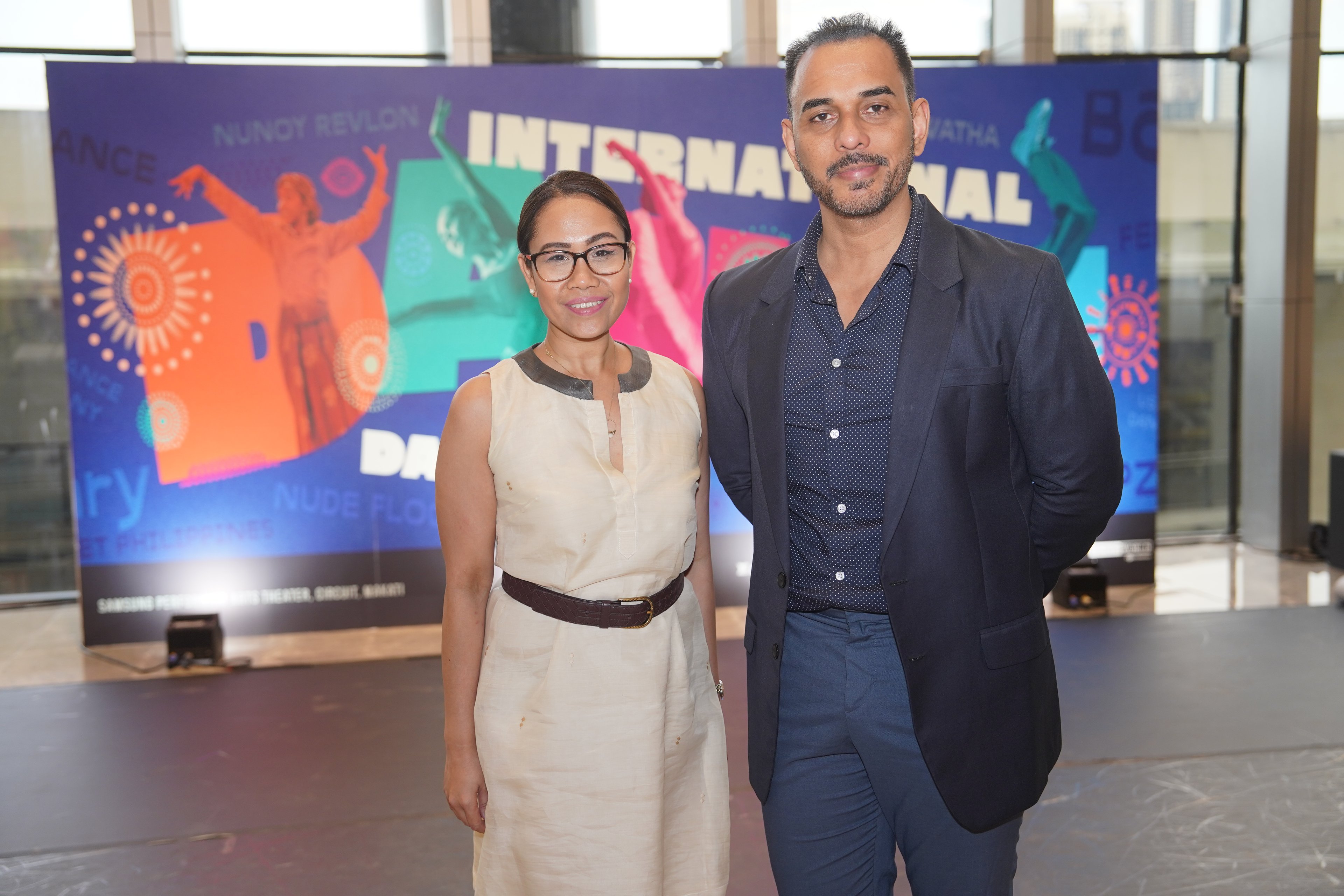 Sharon Vital, Ayala Land Makati marketing manager and Christopher Mohnani, Samsung Performing Arts Theater managing director