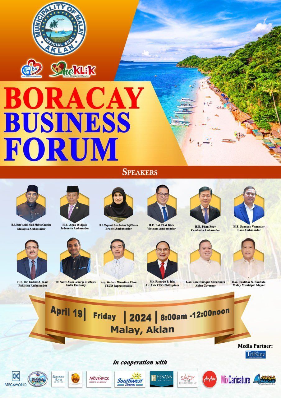 Get acquainted with the esteemed speakers of the Boracay Business Forum, which is scheduled to take place on 19 April 2024 in Malay, Aklan. We look forward to seeing you at the event!