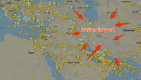 Airlines avoid Iran airspace