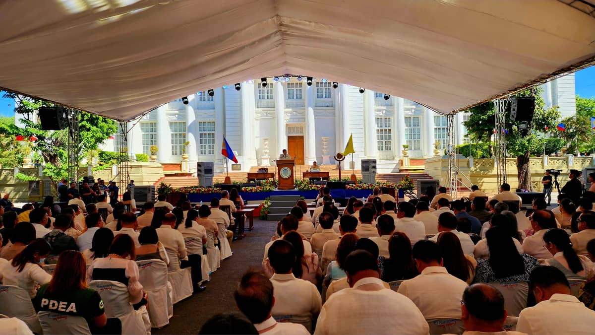The State of the Province Address was held in front of the Provincial Capitol building in Lingayen.