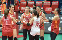 UNIVERSITY of Perpetual Help Lady Spikers flaunt their might in the women’s volleyball tournament of NCAA Season 99.