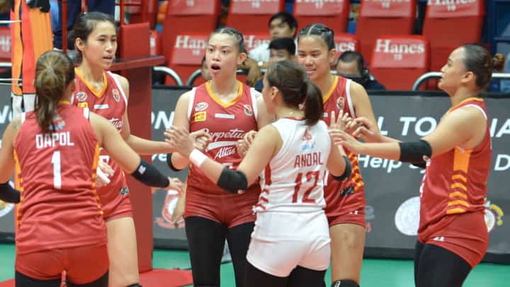 UNIVERSITY of Perpetual Help Lady Spikers flaunt their might in the women’s volleyball tournament of NCAA Season 99.