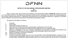 Notice of the 2024 Annual Stockholders' Meeting of DFNN, Inc.