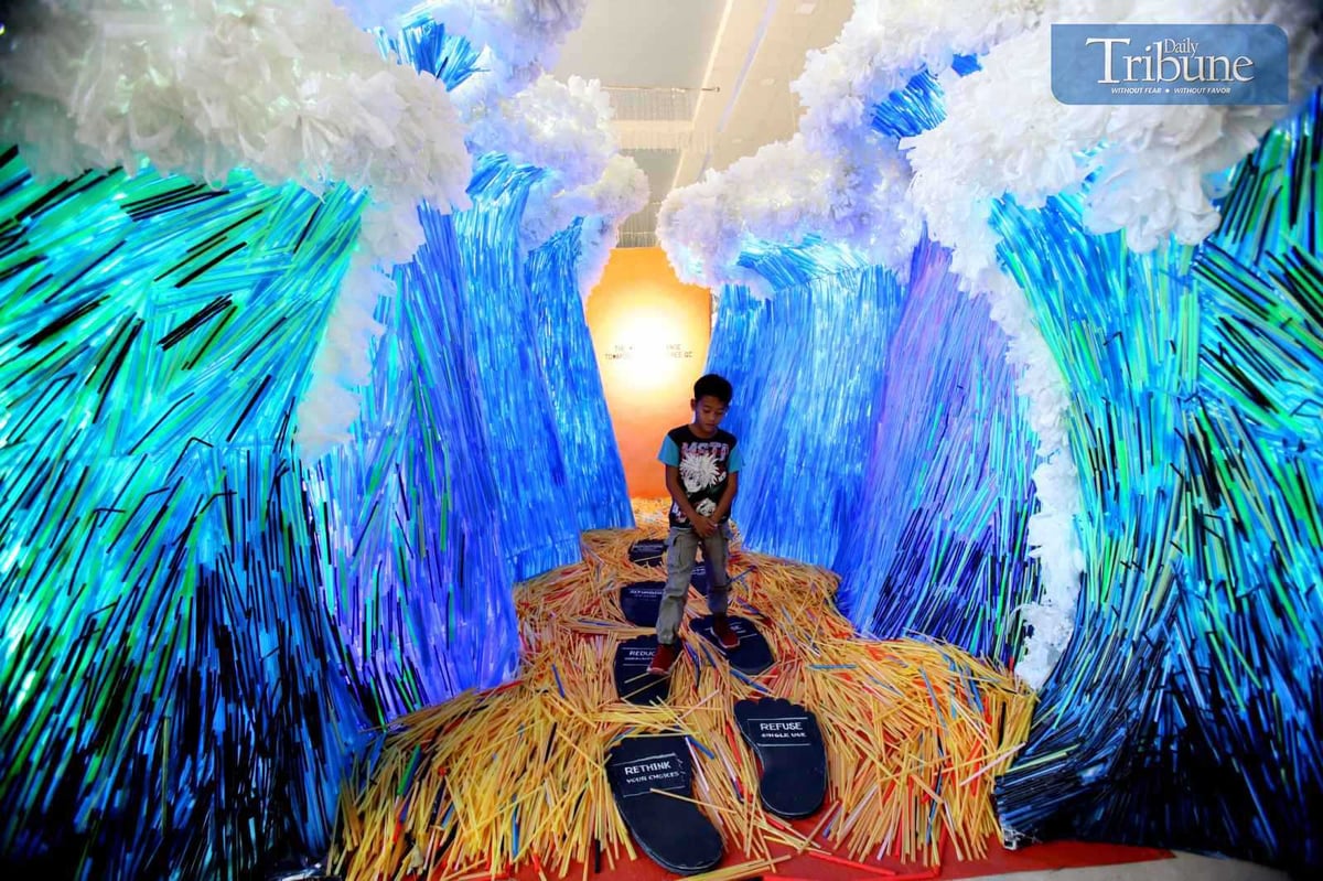 Plastic-inspired art installation