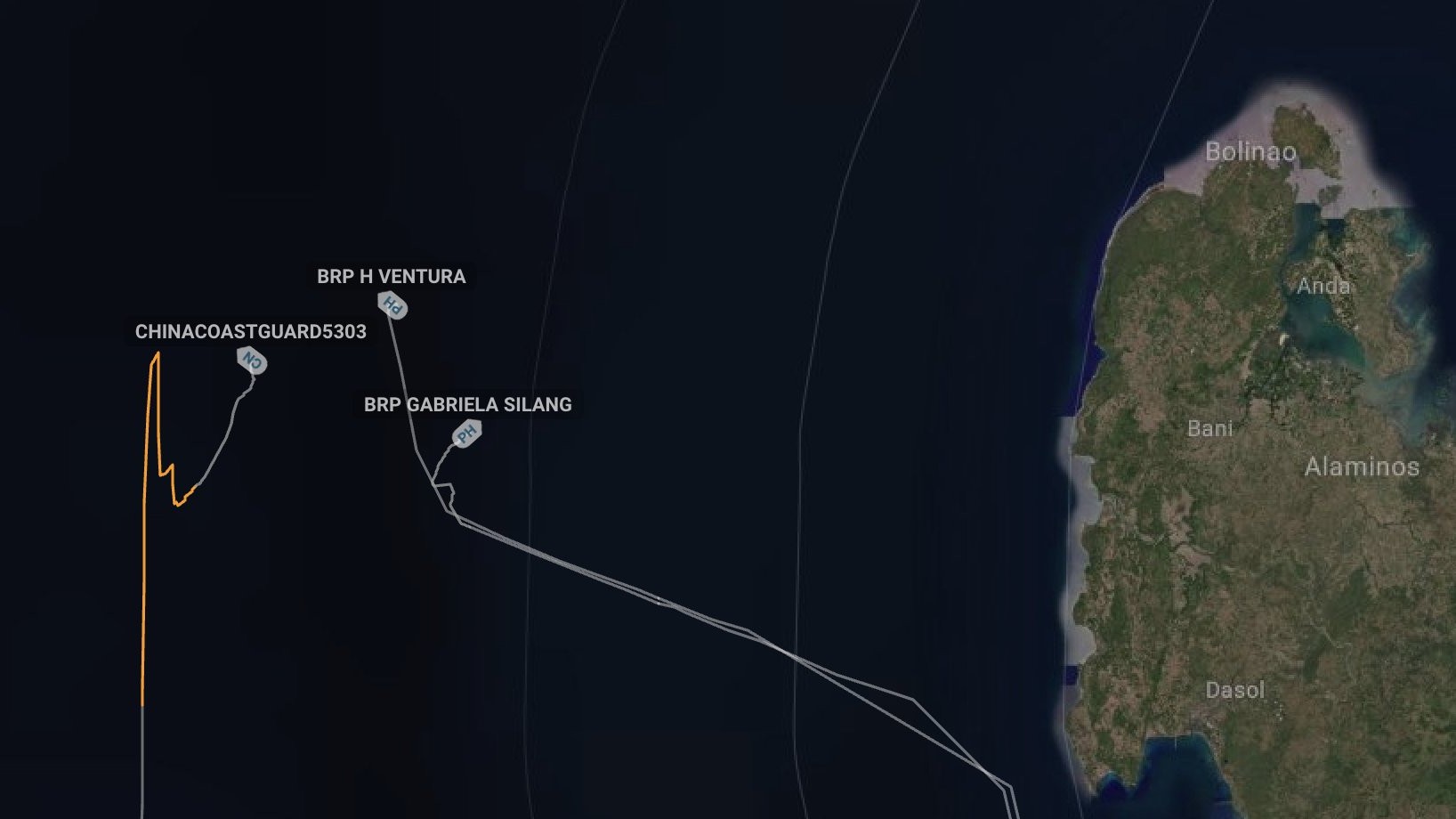 CCG ship shadows Phl research vessels en route Bajo de Masinloc