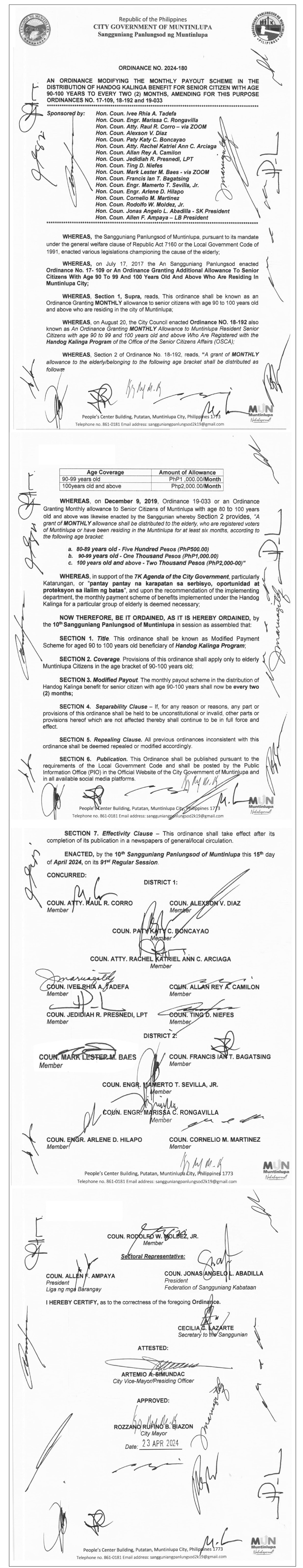Muntinlupa Ordinance No. 2024-180