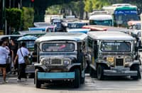(FILES) Jeepneys on Padre Burgos Boulevard in Manila on the third day of the Piston-led Transport strike.