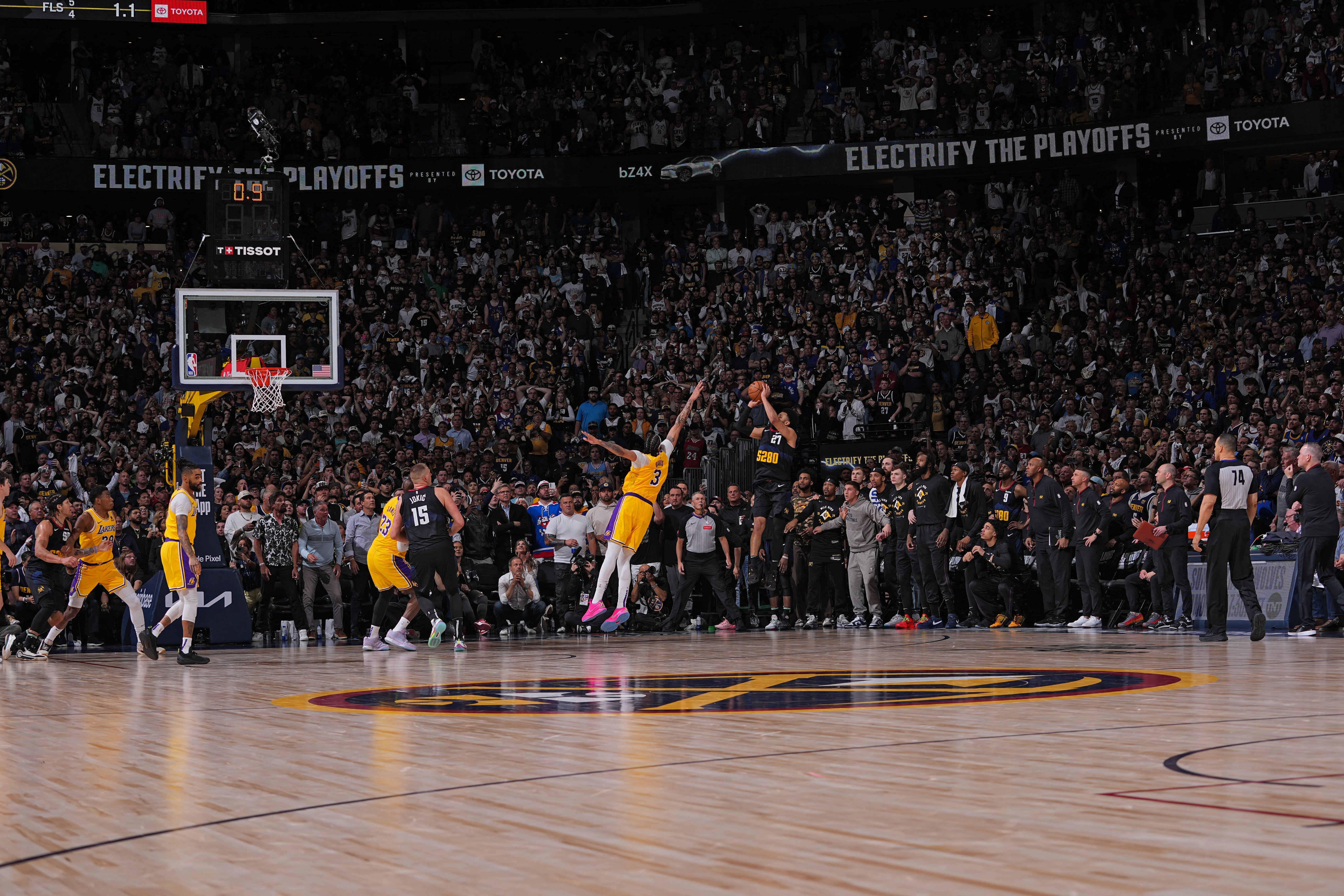 JAMAL Murray of the Denver Nuggets knocks down the buzzer-beating jumper over Anthony Davis of the Los Angeles Lakers during Game 2 of their NBA Western Conference Playoffs series. The Nuggets won, 101-99.
