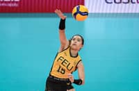 Gerz Petallo lend a helping hand to FEU’s 25-20, 27-29, 25-21, 25-21 victory over University of the Philippines in their UAAP Season 86 women’s volleyball tournament game Saturday at the Philsports Arena in Pasig.