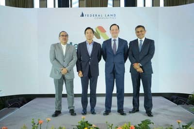 FROm left: Federal Land Inc. head of Urban Planning and Design Group Arch. Gilbert Berba, Federal Land, Inc. Chairman ALFRED TY, Federal Land, Inc. President and Chief Operating Officer, Thomas mirasol and Federal Land, Inc. Project Development Group Head Stephen Comia.