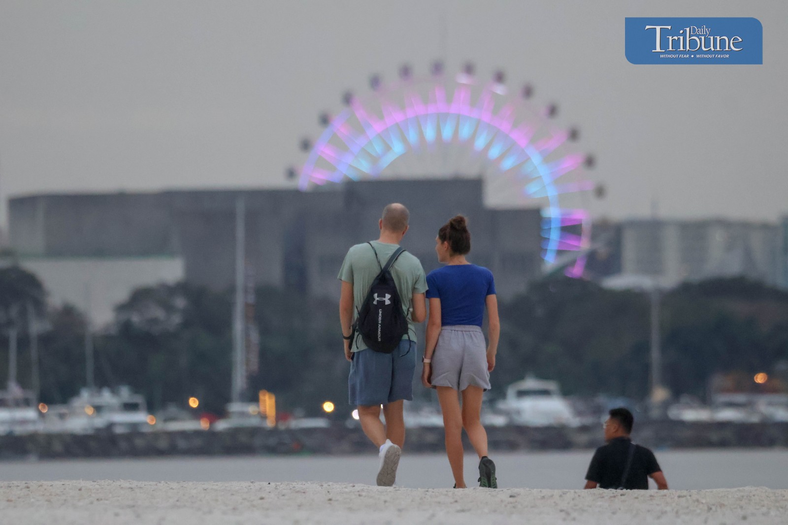 Lovers strolling around