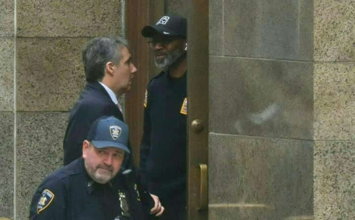 Former Trump attorney Michael Cohen (L) arrives at Manhattan Criminal Court for the trial of former US President Donald Trump for allegedly covering up hush money payments linked to extramarital affairs in New York City, on May 13, 2024. Donald Trump's criminal trial in New York was expected to hear his former lawyer turned tormentor Michael Cohen testify Monday about his role in what prosecutors say was a cover up of payments to hide an affair.