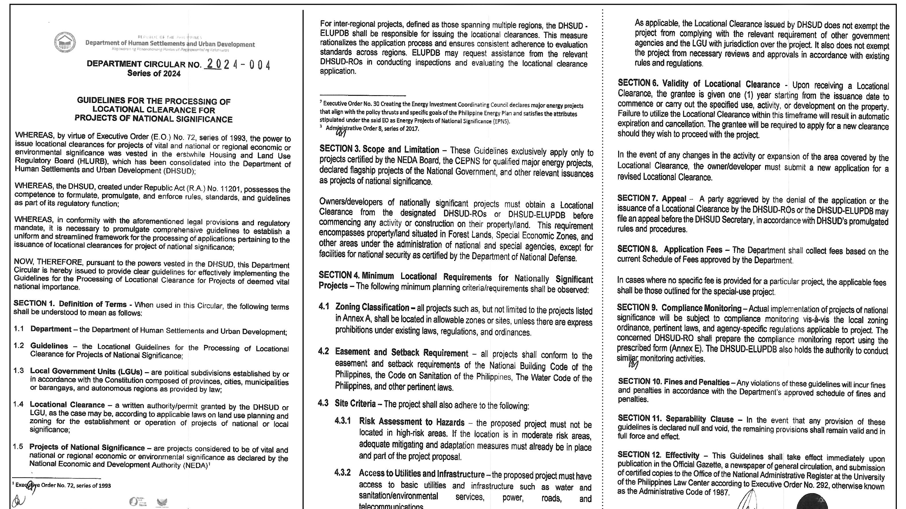 DHSUD Department Circular No. 2024-004