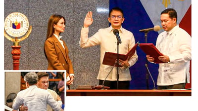 Senator Francis Escudero takes his oath.