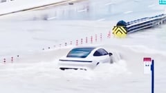 Porsche Taycan braves the flooded streets of Dubai