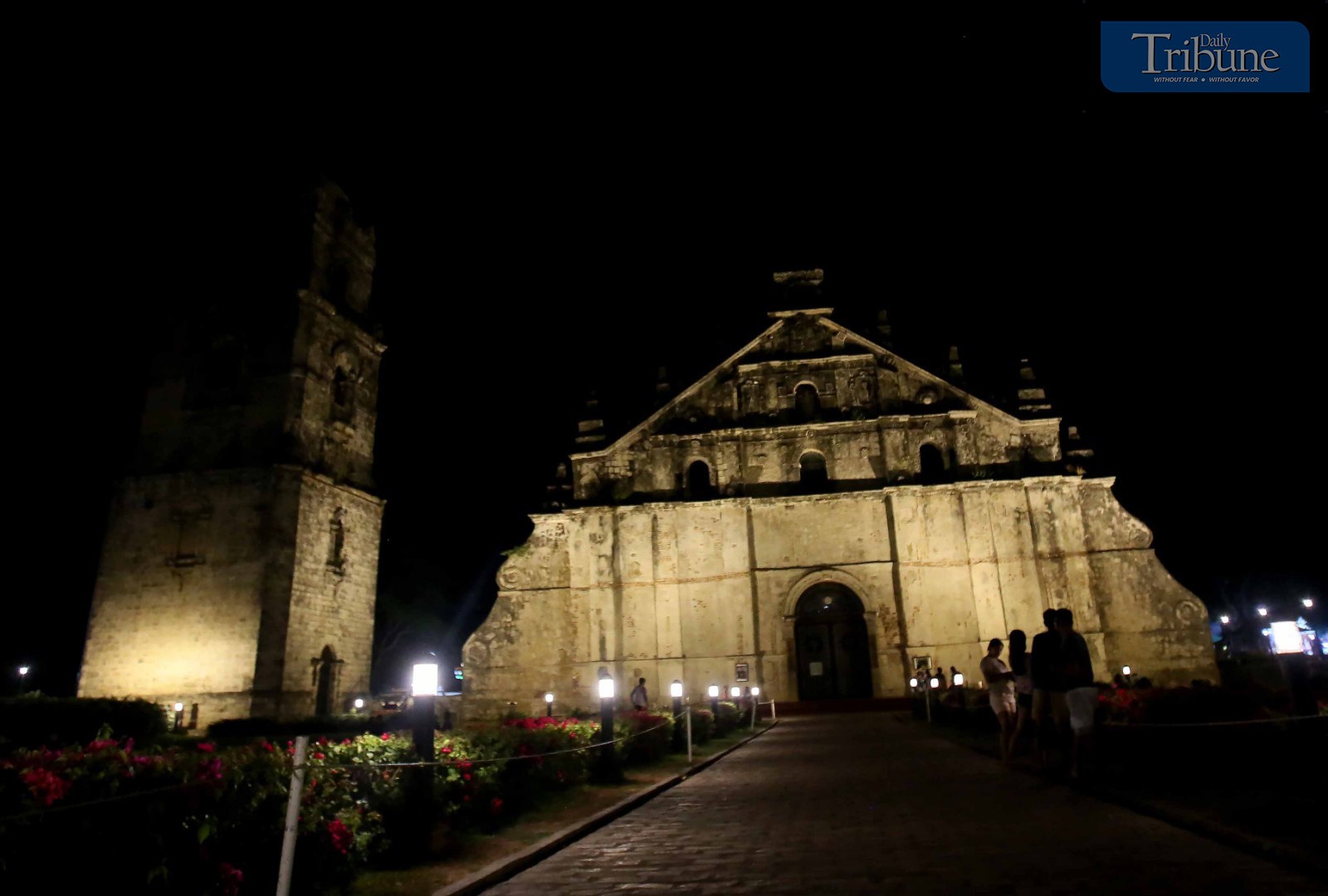Paoay Church at night