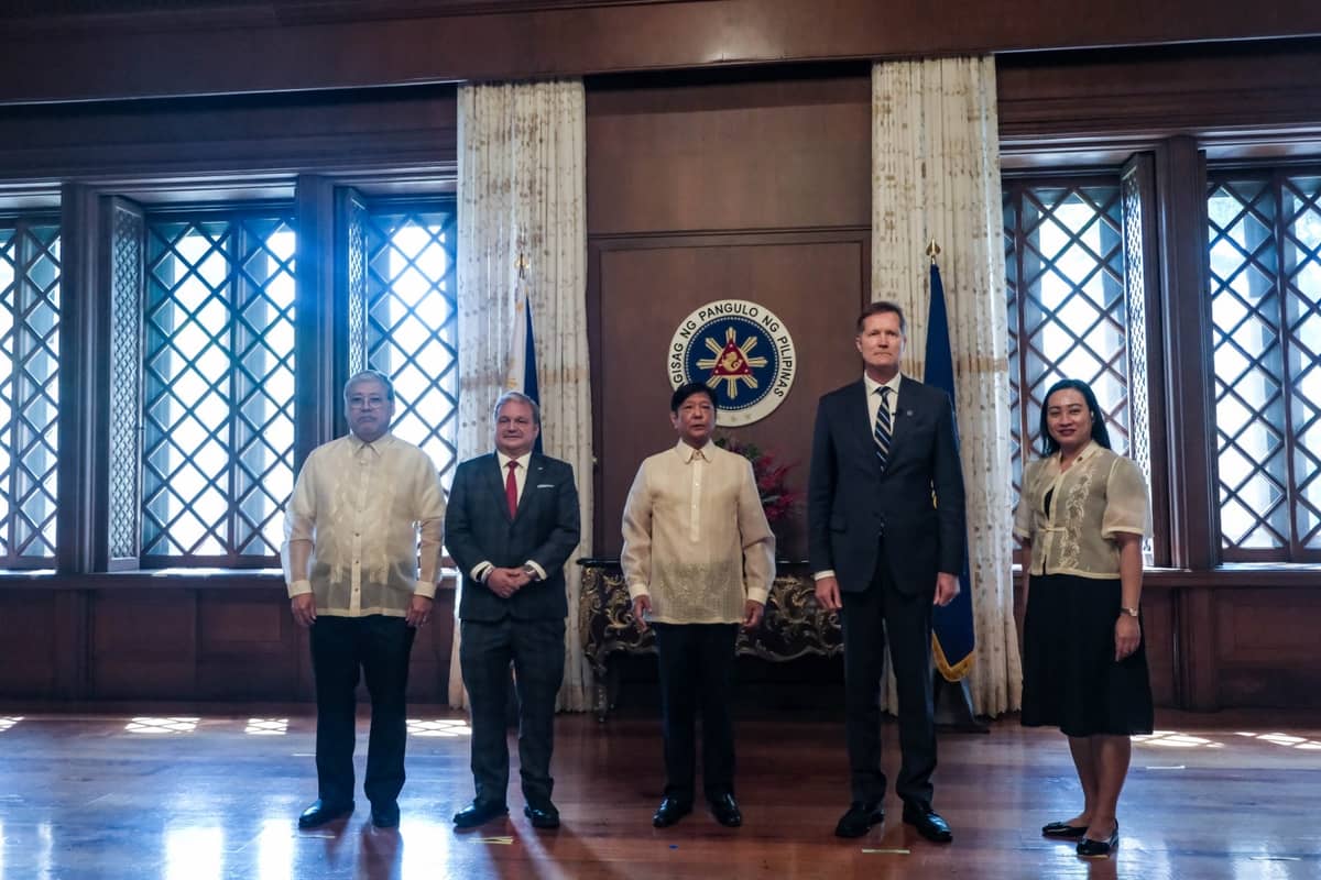 President Ferdinand Marcos Jr. receives the credentials of Mait Martinson